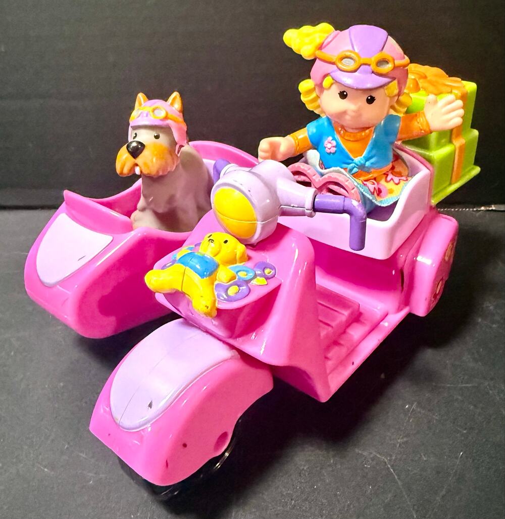 vintage Fisher-Price Little People Sarah Lynn & Her Scooter puppy present